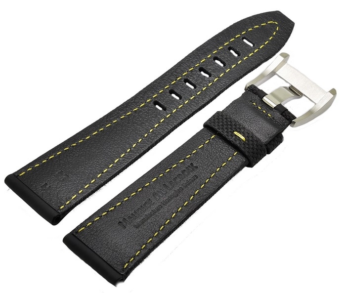 Maurice Lacroix Pontos S PT6009 watch strap buckle 24 mm Black Yellow