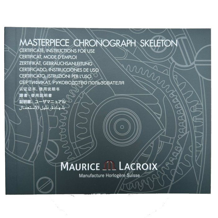 Maurice Lacroix Masterpiece Chronograph Skeleton Instructions booklet w