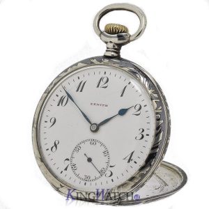 Zenith Pocket Watch Niello Silver Case