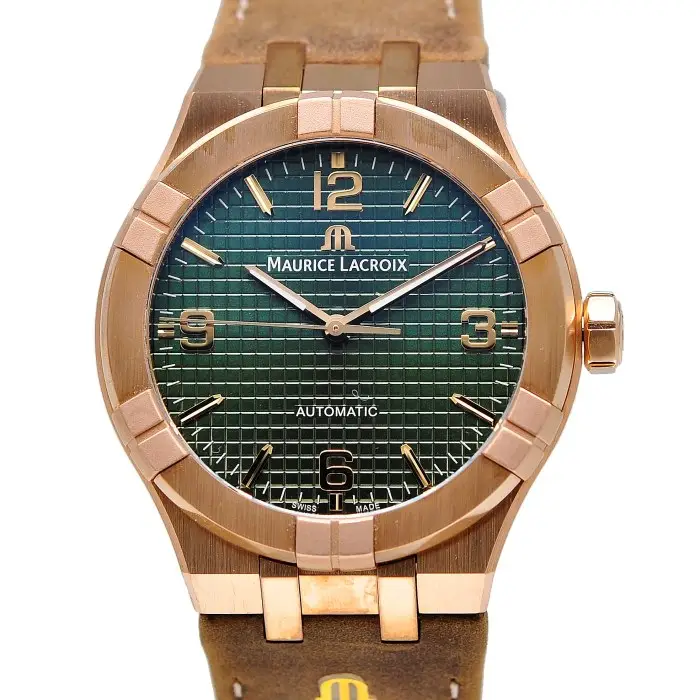 Maurice Lacroix Aikon Automatic 42mm Bronze Green Limited Edition Watch SET AI6008-BRZ0B-630-M