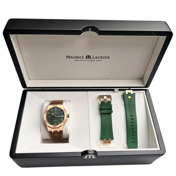 Maurice Lacroix Aikon Automatic 42mm Bronze Green Limited Edition Watch SET AI6008-BRZ0B-630-M BOX