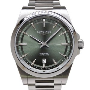 Longines Conquest with Sunray green dial automatic 41 mm Steel Watch