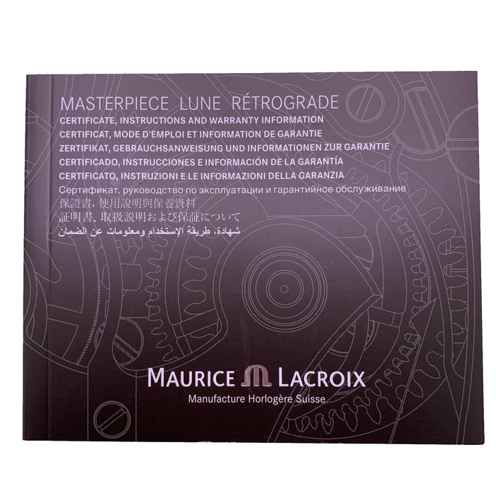 Maurice Lacroix Masterpiece Lune retrograde Instructions Manual Booklet